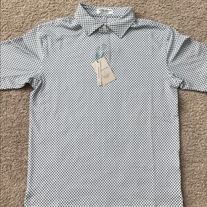 Peter Millar Blue and White Youth Button Down Shirt